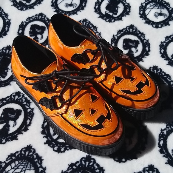 Dolls Kill Shoes - Strange Cvlt YRU Krypt Jack O Lantern Creepers